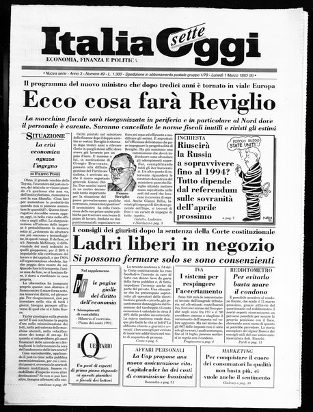 Italia oggi : quotidiano di economia finanza e politica